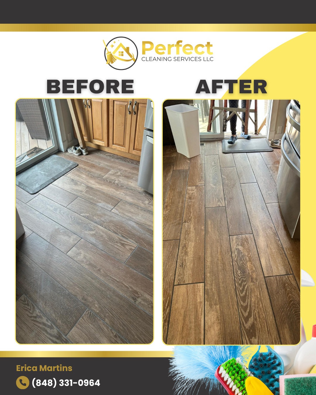 Before and after cleaning transformation